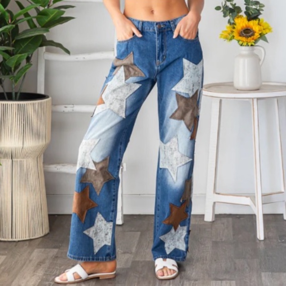 Oli & Hali Blue Star Patchwork Jeans